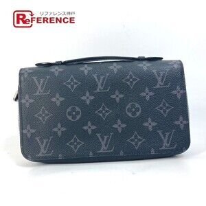 Louis Vuitton Monogram Eclipse Black Zippy Travel Case Canvas